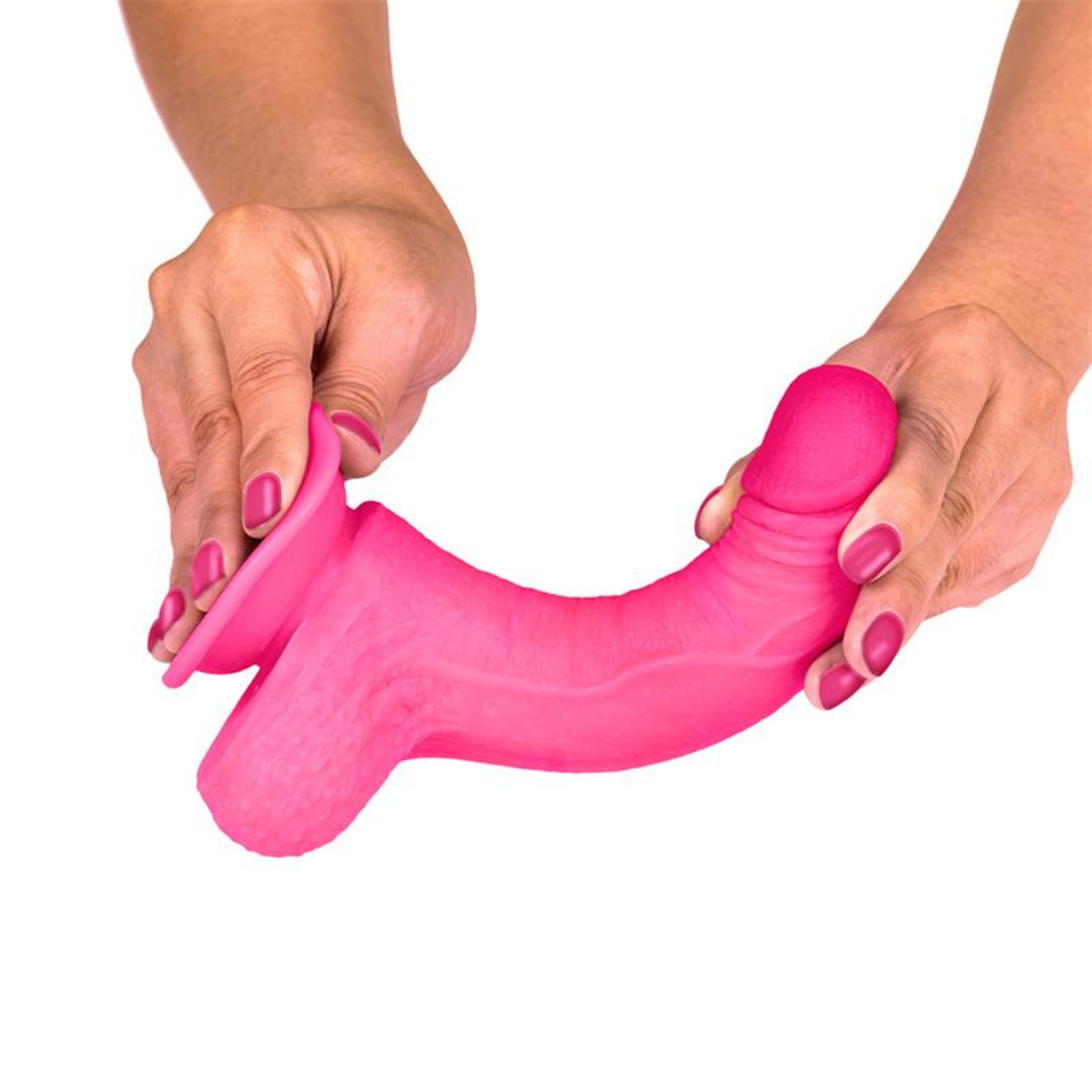 DILDO REALISTA DUAL LAYER RETRÁCTIL Y ORIENTABLE 7" ROSA