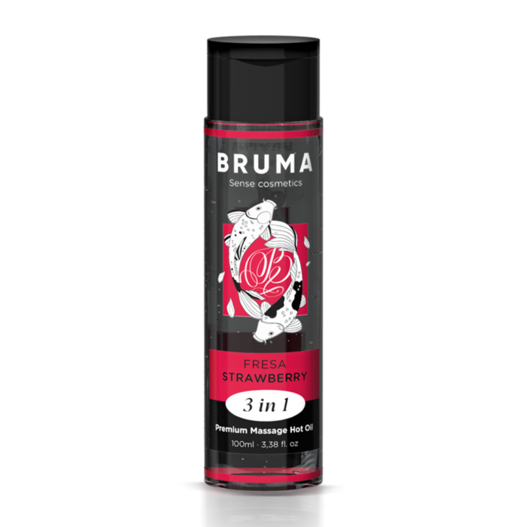 ACEITE DE MASAJE LUBRICANTE FRESA EFECTO CALOR 3 EN 1 - BRUMA