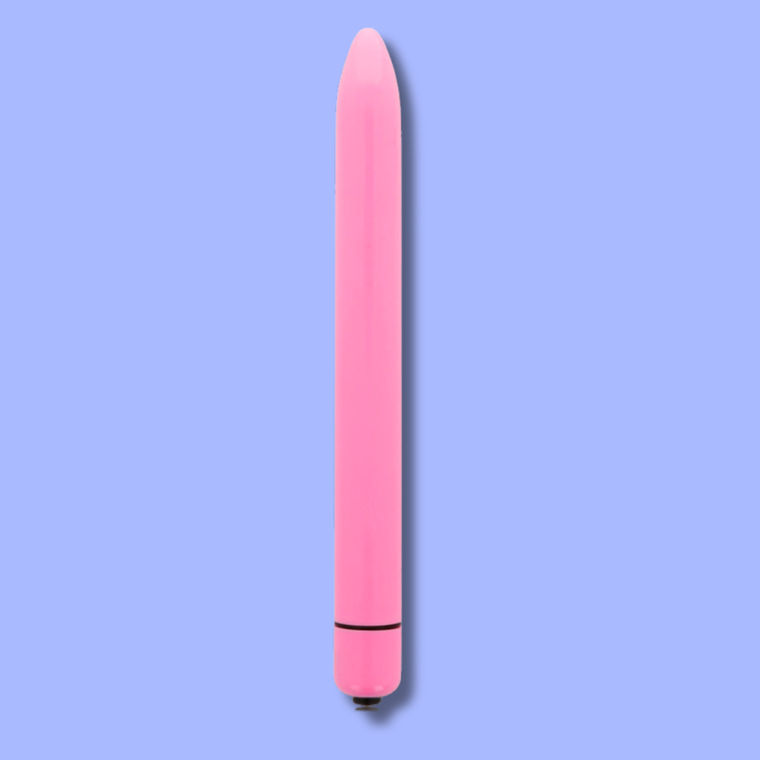 VIBRADOR ROSA SLIM PILA - GLOSSY