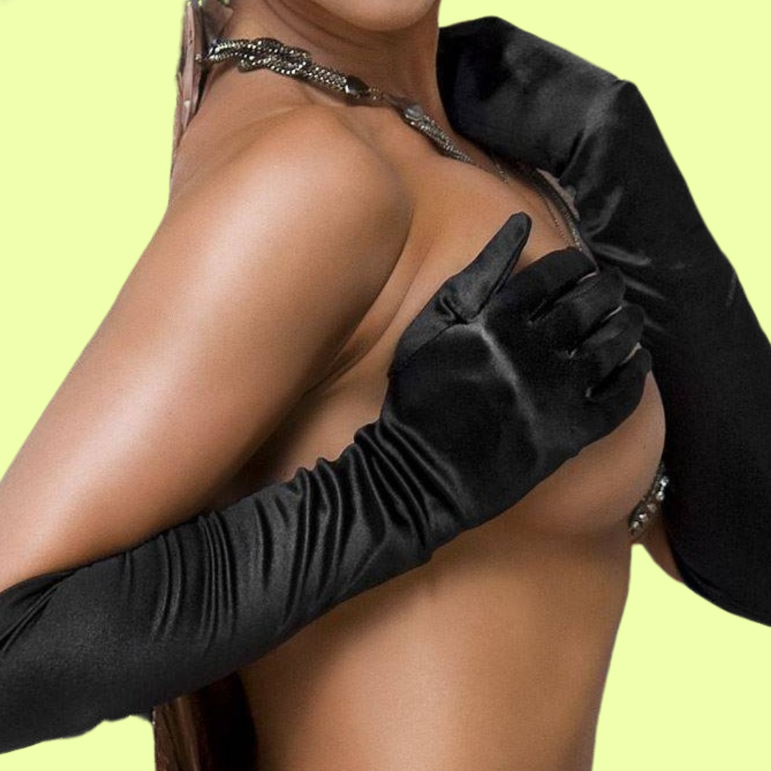 GUANTES LARGOS NEGROS