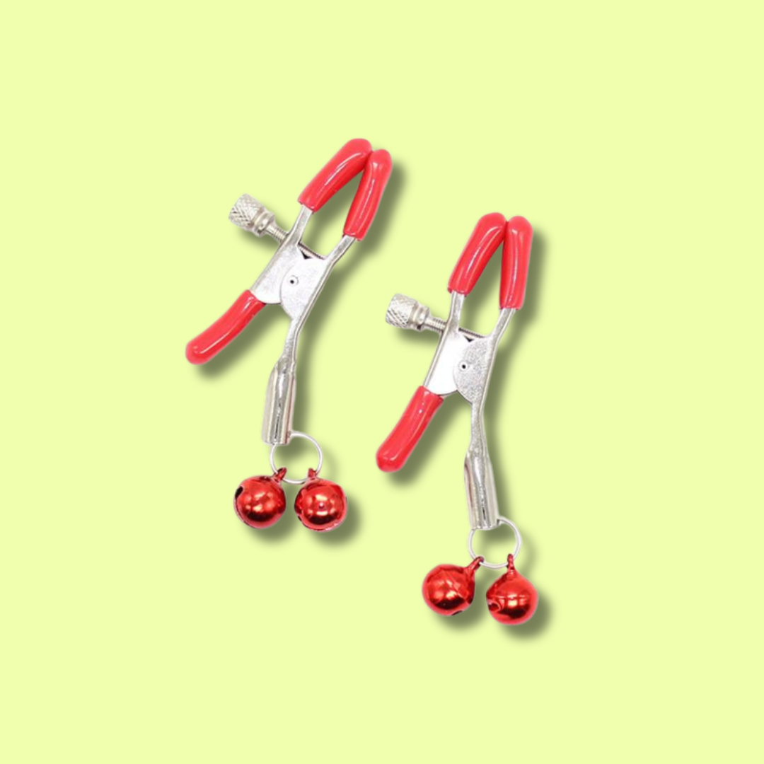 PINZAS PEZONES CASCABELES ROJAS