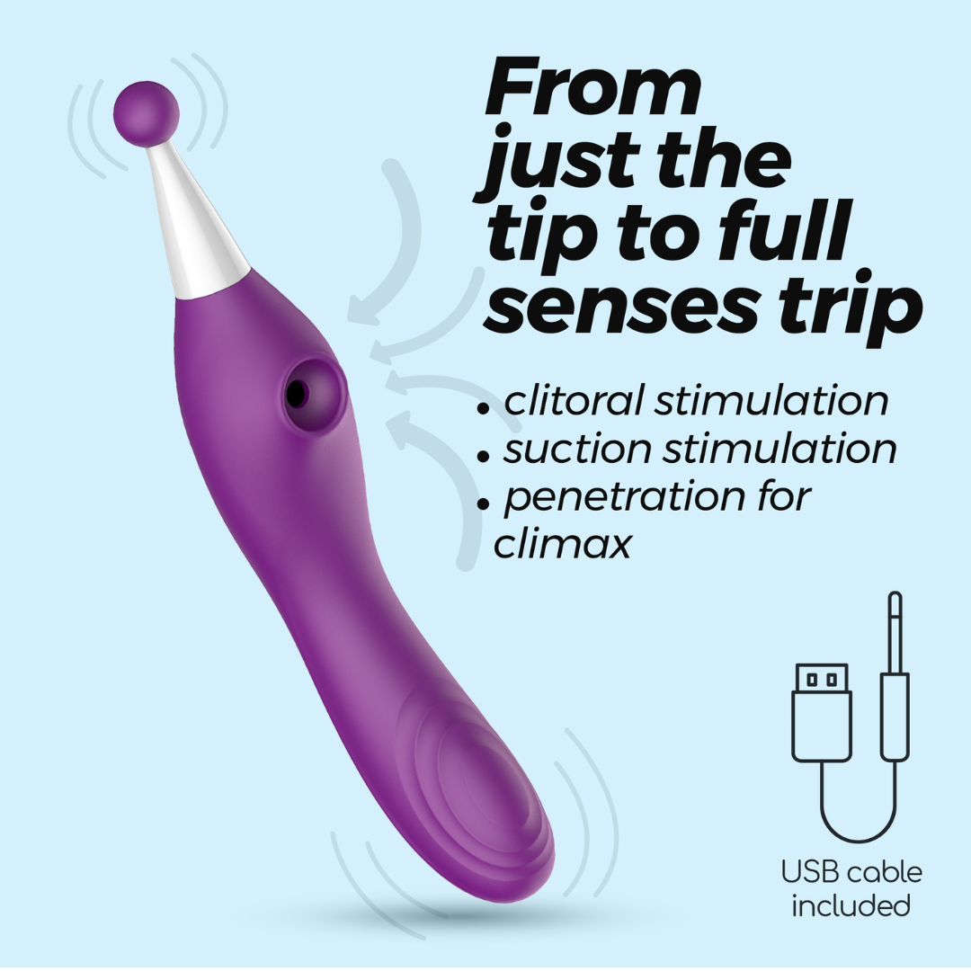 Trinity estimulador CLITORIS + SUCCIONADOR + PENETRACION PUNTO G 3 en 1 - CRUSHIOUS