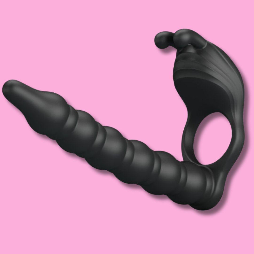 ANILLO PENE CON PLUG ANAL VIBRADOR