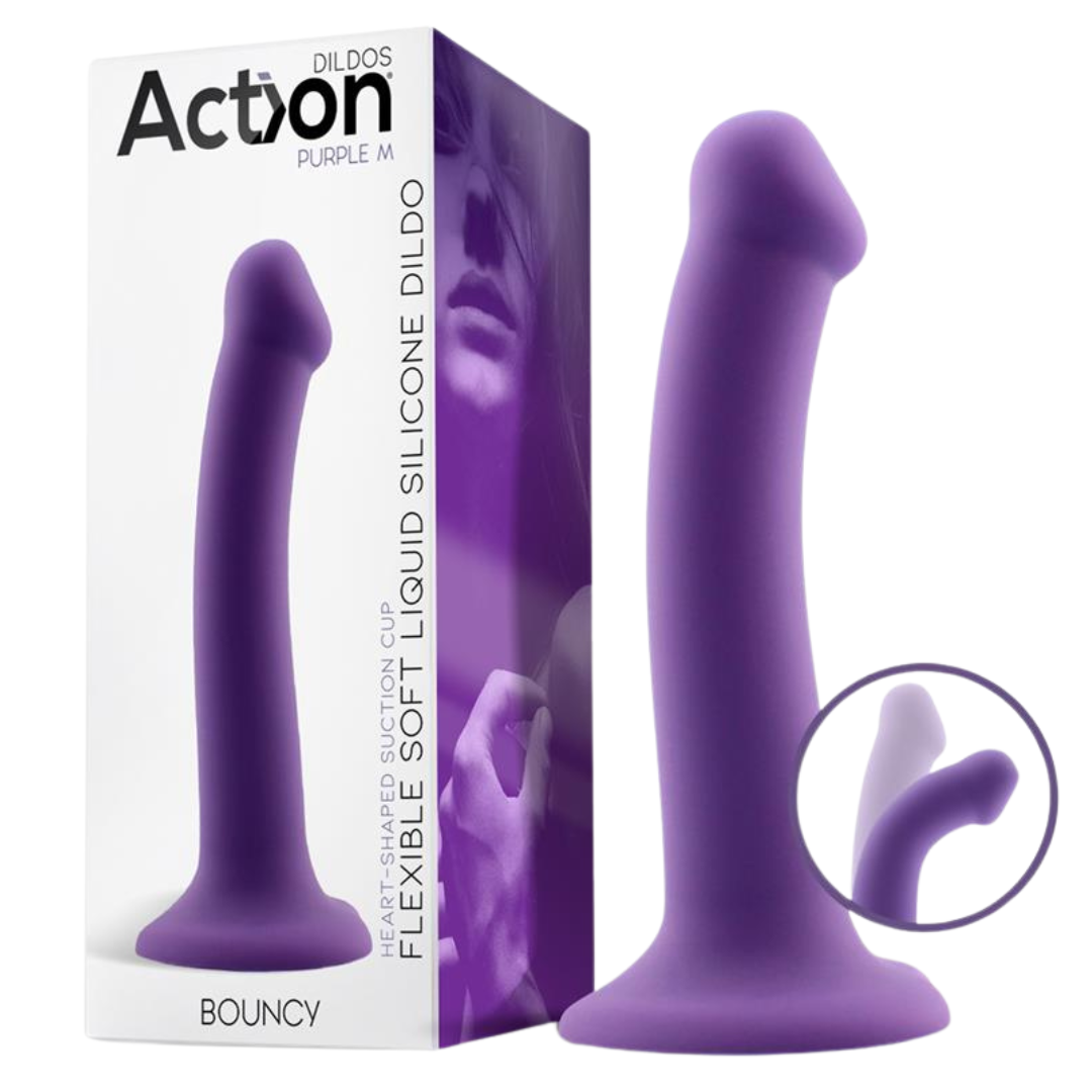 Dildo Bouncy Silicona Líquida Hiper Flexible TALLA M 18CM - ACTION