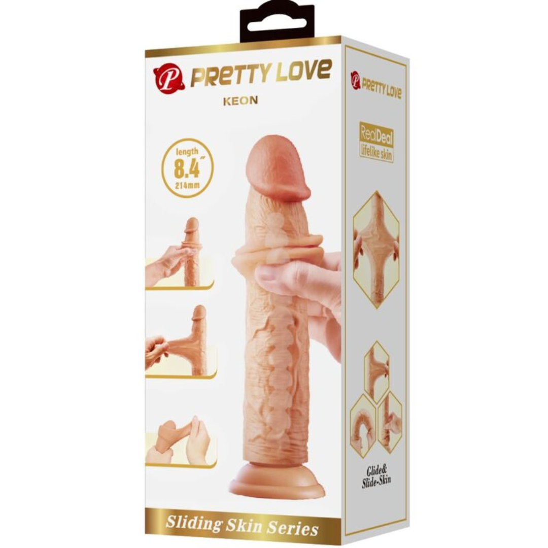 Keon Dildo con Piel Deslizante-Retractil 21 cm - PRETTY LOVE