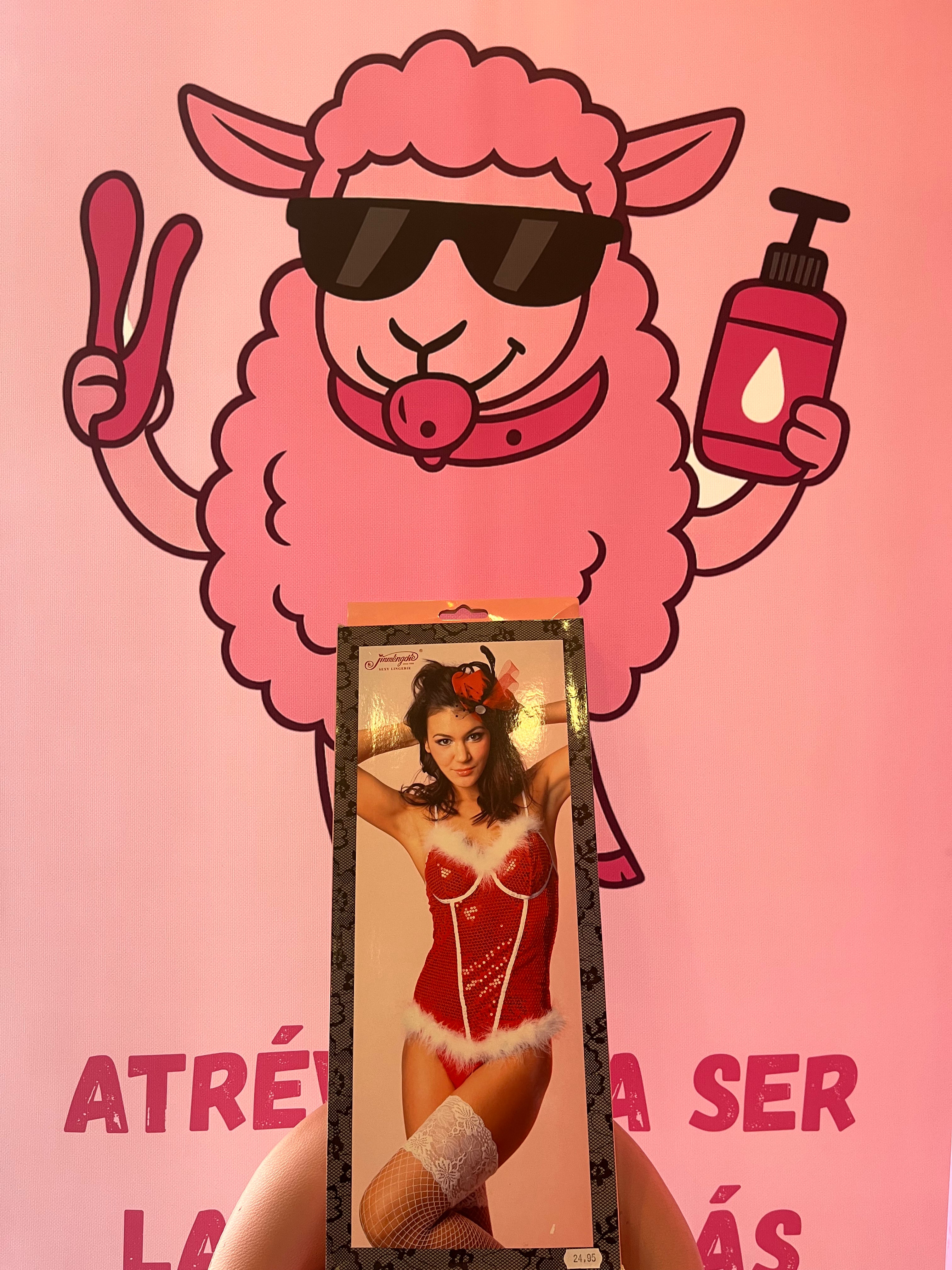 CONJUNTO DE CORSE LENTEJUELAS ROJO Y TANGA FESTIVO NAVIDEÑO TALLA M - JINMENGDIE