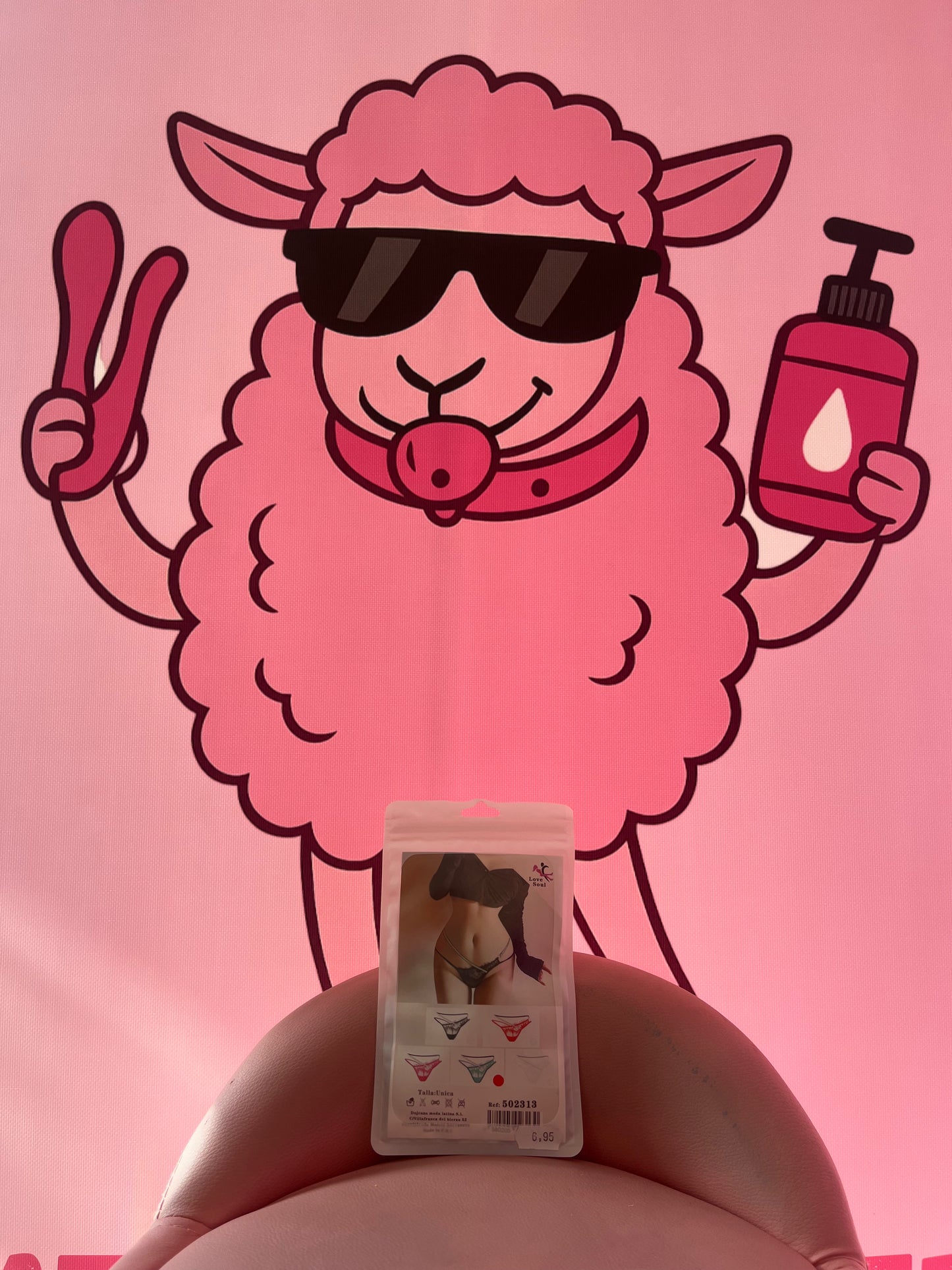 TANGA DE ENCAJE AZUL CELESTE Y PLATA TALLA UNICA - LOVE SOUL