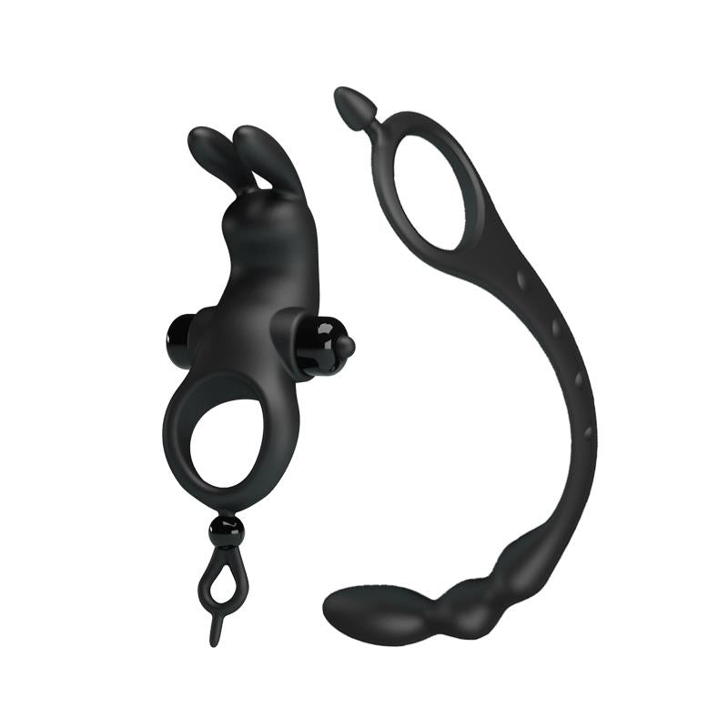 Anillo Vibrador con Cadena Anal Desmontable - PRETTYLOVE