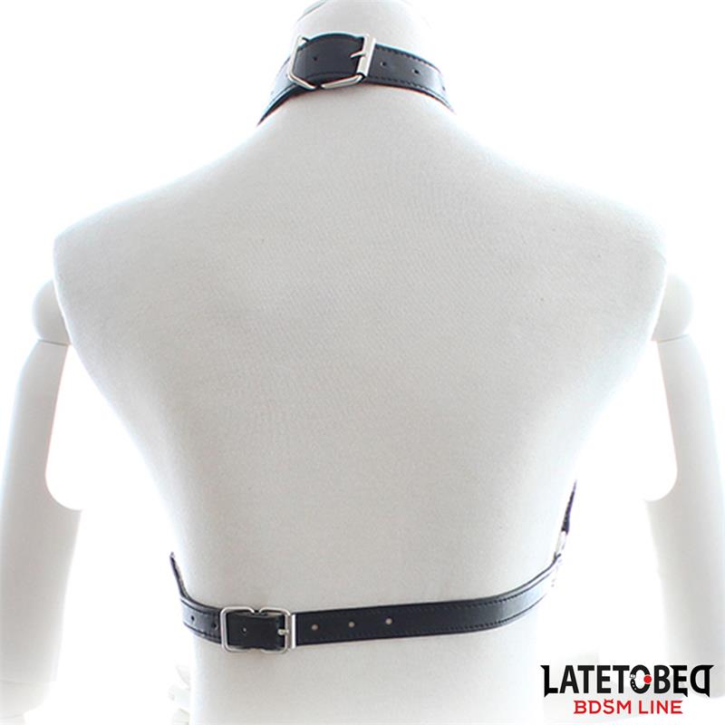 Arnés Bondage con Copas Abiertas y Cadenas - LATETOBED