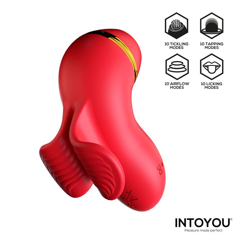 Estimulador dedal Beeny con 4 Cabezales, Succión, Tapping, Tickling y Licking - INTOYOU