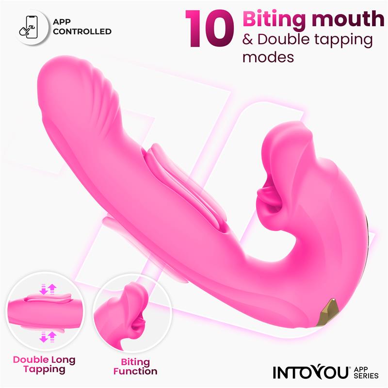 Vibrador Bimby con Mordisqueo y Lengua Doble Tapping con APP - INTOYOU APP SERIES