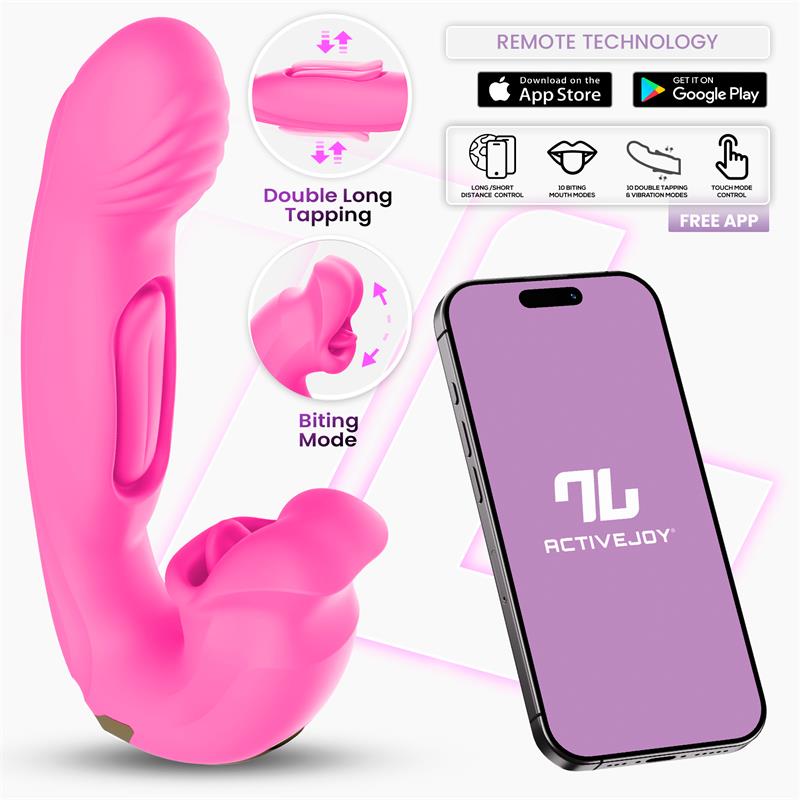 Vibrador Bimby con Mordisqueo y Lengua Doble Tapping con APP - INTOYOU APP SERIES