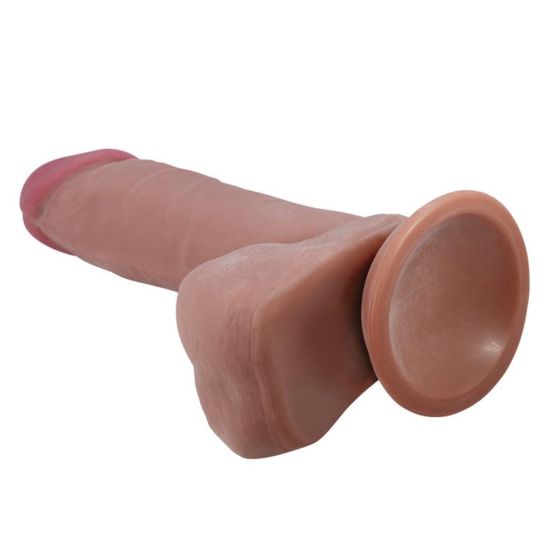DILDO SLIDING SKIN SERIES REALÍSTICO CON VENTOSA PIEL DESLIZANTE MULATO 20.5 CM -O- 4,4 cm - BAILE - PRETTY LOVE