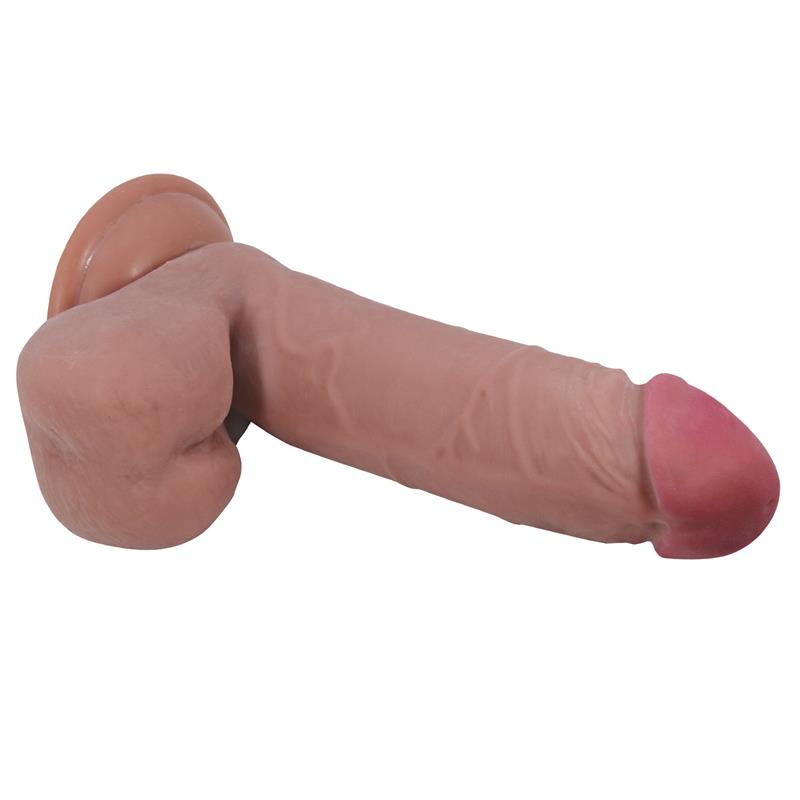 DILDO SLIDING SKIN SERIES REALÍSTICO CON VENTOSA PIEL DESLIZANTE MULATO 20.5 CM -O- 4,4 cm - BAILE - PRETTY LOVE
