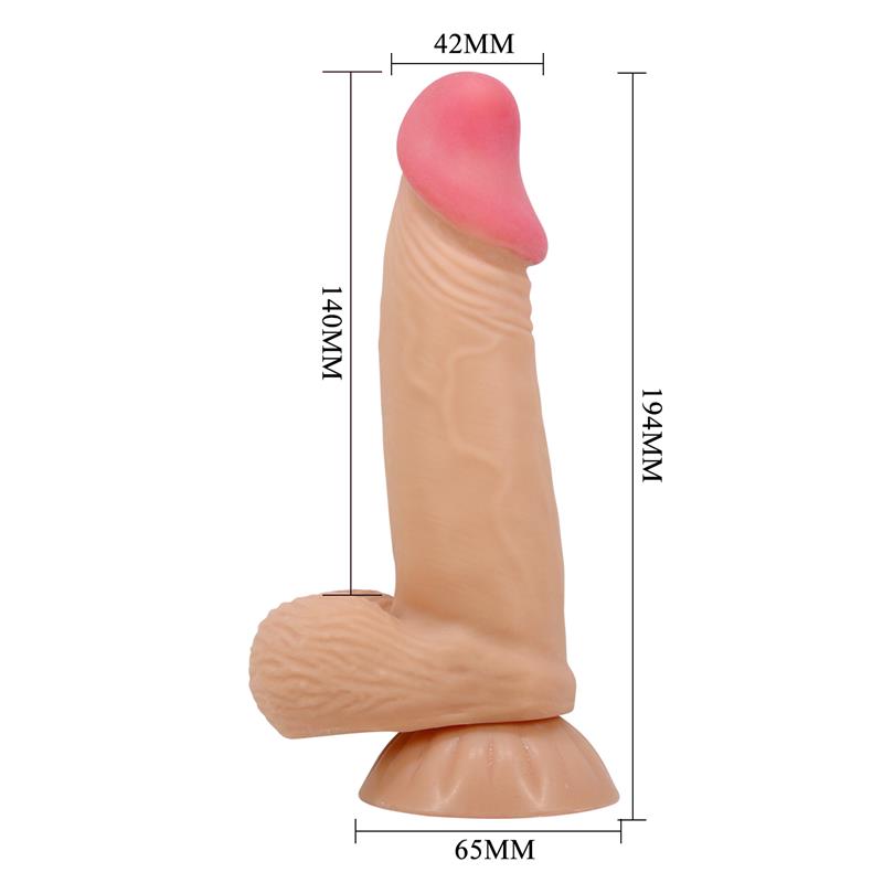 DILDO SLIDING SKIN SERIES REALÍSTICO CON VENTOSA PIEL DESLIZANTE 19.4 CM -O- 4,2 cm - BAILE - PRETTY LOVE