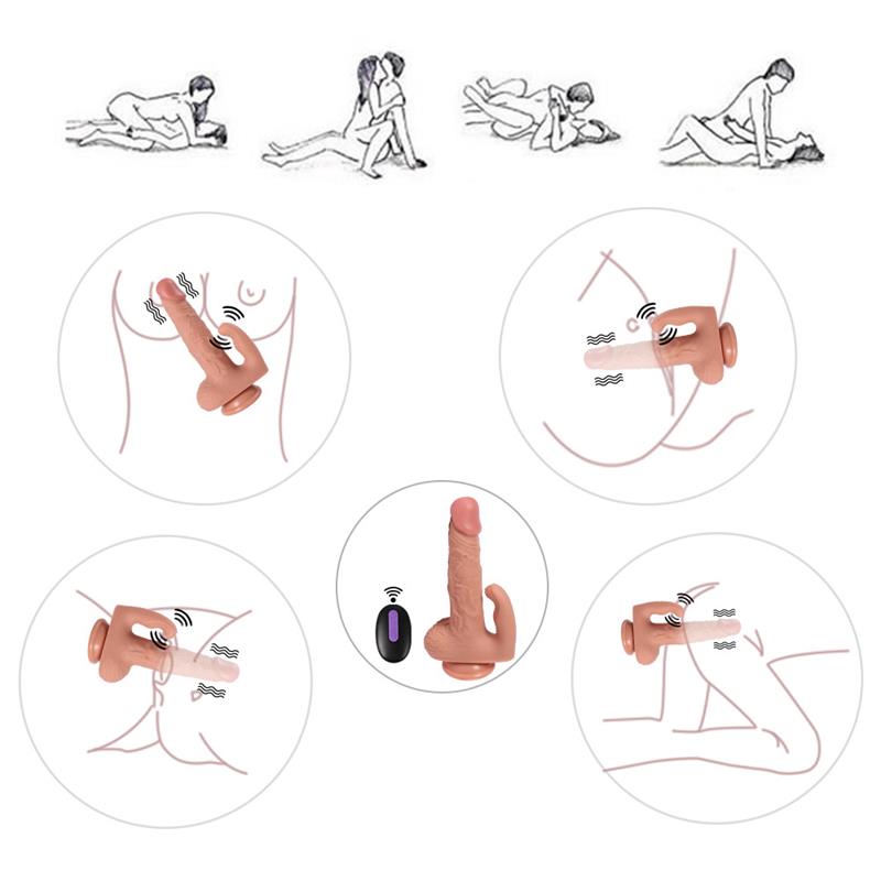 Dildo Haydon con 20 Modos de Vibración y Estimulador de Clítoris 21.5cm - SHEQU
