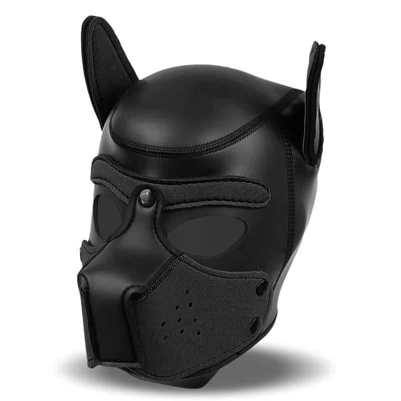 Máscara Hound de Perro Neopreno Hocico Extraíble Negro / Negro-Rojo / Negro-Amarillo / Negro-Blanco. Talla Única