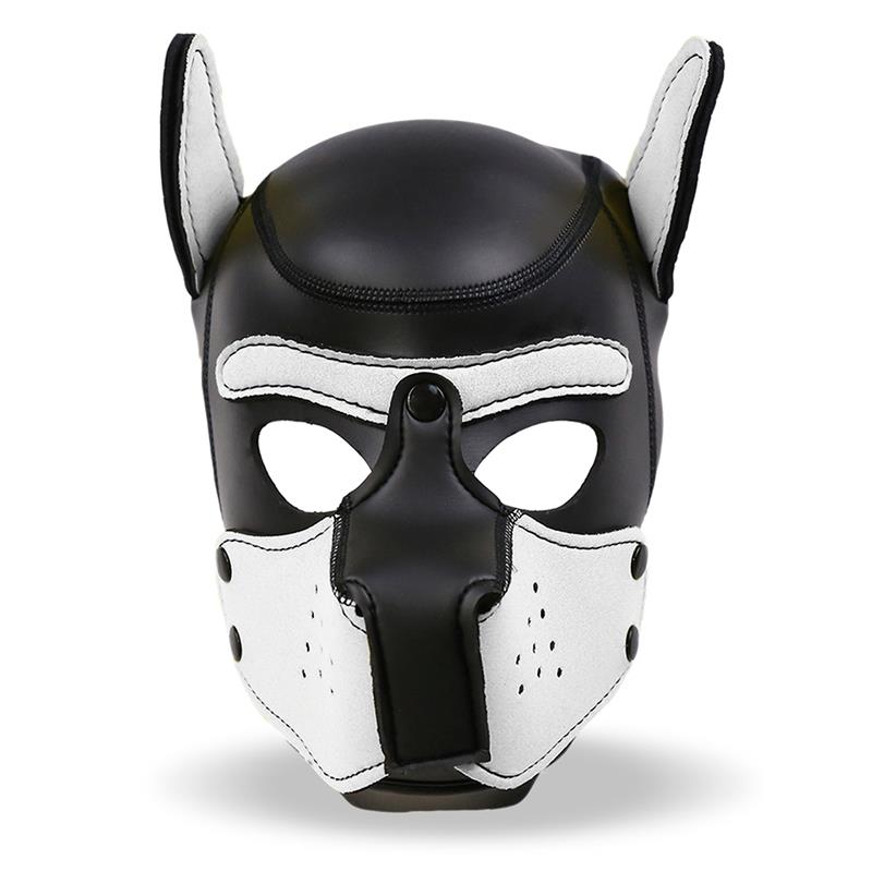 Máscara Hound de Perro Neopreno Hocico Extraíble Negro / Negro-Rojo / Negro-Amarillo / Negro-Blanco. Talla Única