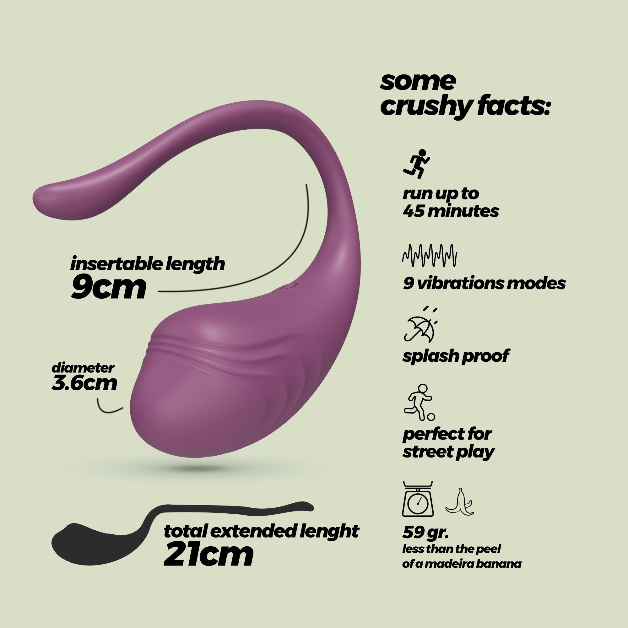 HUEVO VIBRADOR RECARGABLE CON MANDO A DISTANCIA TAMAGO MORADO - CRUSHIOUS