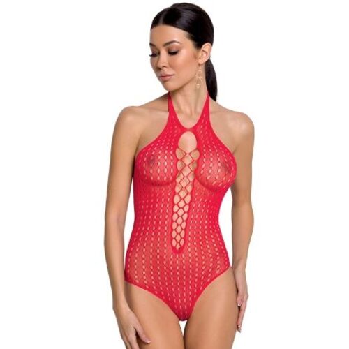 BODY STOCKING REJILLA NEGRO / ROJO / BLANCO TALLA ÚNICA - PASSION