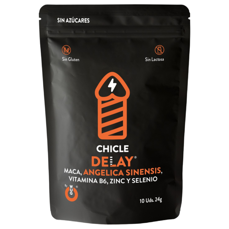 Chicle funcional con Zinc, Selenio y Vitamina B6 para mayor control y resistencia en los momentos íntimos - WUG DELAY