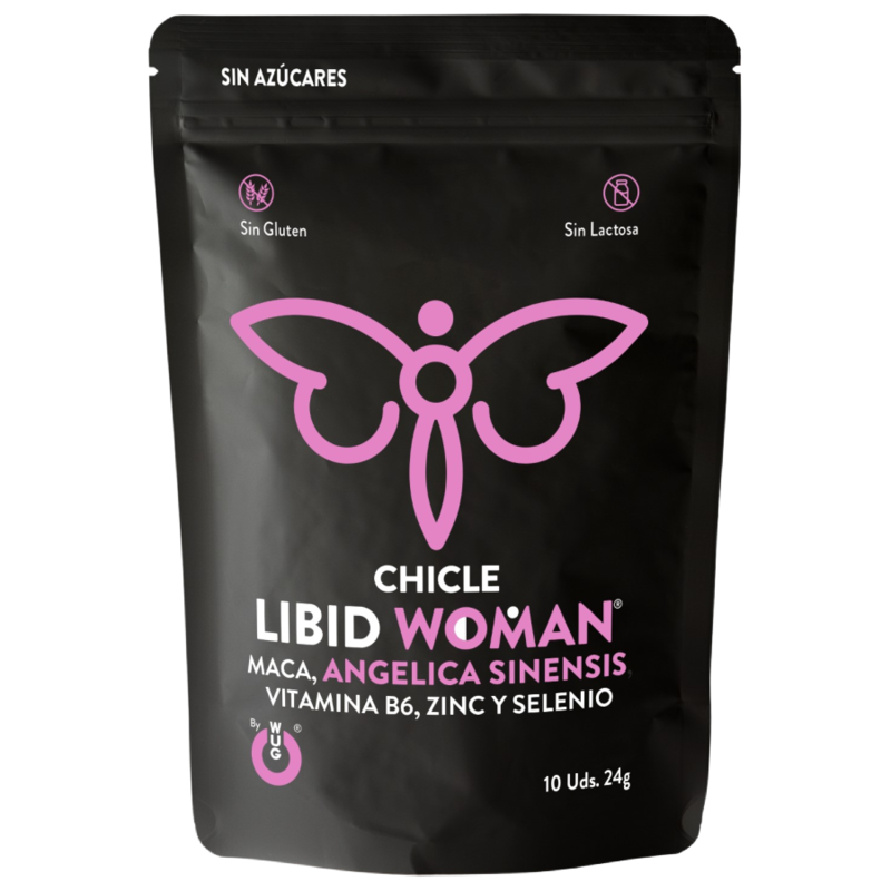 Chicle funcional con Maca, Ginseng Femenino y Zinc para potenciar la vitalidad femenina - WUG