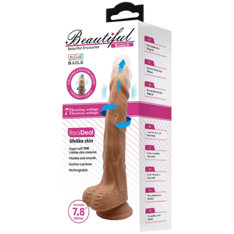 DILDO EAUTIFUL ENCOUNTER BODACH VIBRACIÓN Y ROTACIÓN 20cm - BAILE