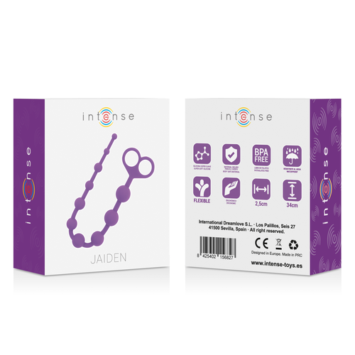 BOLAS JAIDEN ANAL BEADS NEGRO / LILA - INTENSE