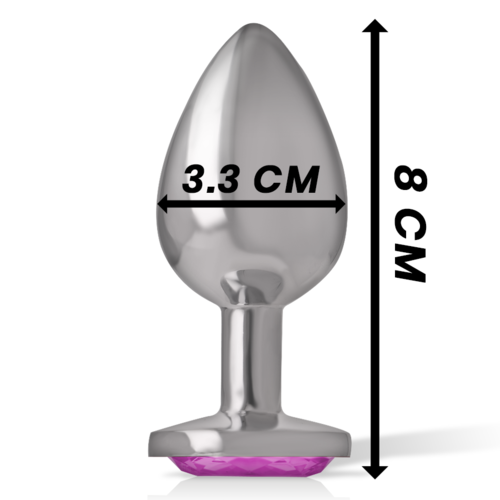 PLUG ANAL METAL CON CRISTAL ROSA TALLA M - INTENSE