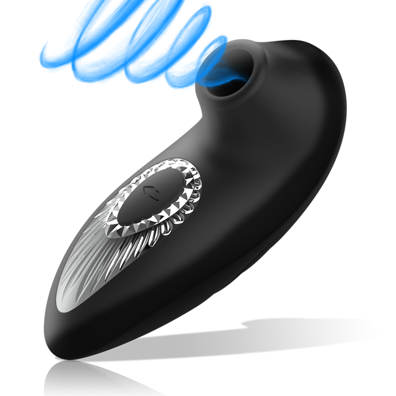 SUCCIONADOR DRAKE DELUXE SUCKING VIBE SILICONA RECARGABLE NEGRO - BLACK&SILVER