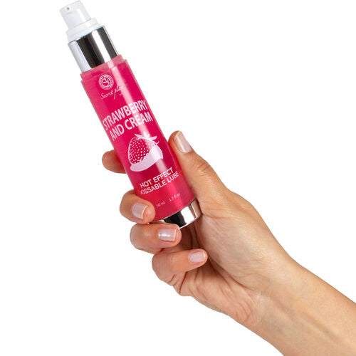 LUBRICANTE 2-1 EFECTO CALOR FRESA&NATA 50 ML - SECRETPLAY