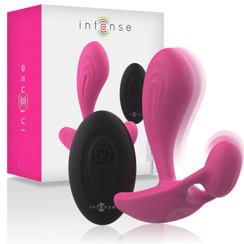 ESTIMULADOR ANAL-PERINEO VAGINAL-CLITORIS SHELLY DUO, REMOTO ROSA / MORADO - INTENSE