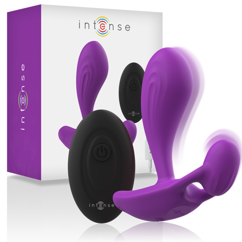 ESTIMULADOR ANAL-PERINEO VAGINAL-CLITORIS SHELLY DUO, REMOTO ROSA / MORADO - INTENSE