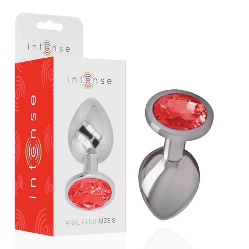 PLUG ANAL METAL ALUMINIO CON CRISTAL ROJO TALLA S / L - INTENSE