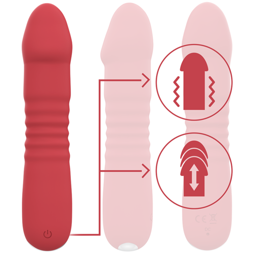 VIBRADOR JUNI UP & DOWN 10 ROJO - INTENSE