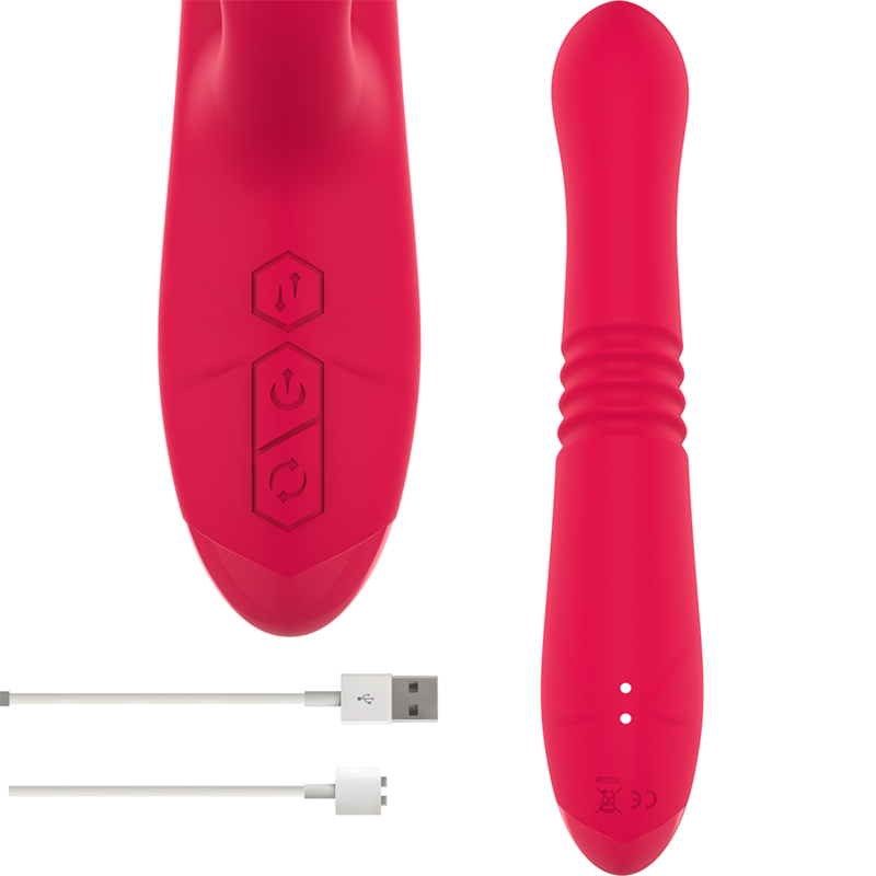 VIBRADOR DUA MULTIFUNCIÓN RECARGABLE UP & DOWN CON LENGUA ROJO - INTENSE