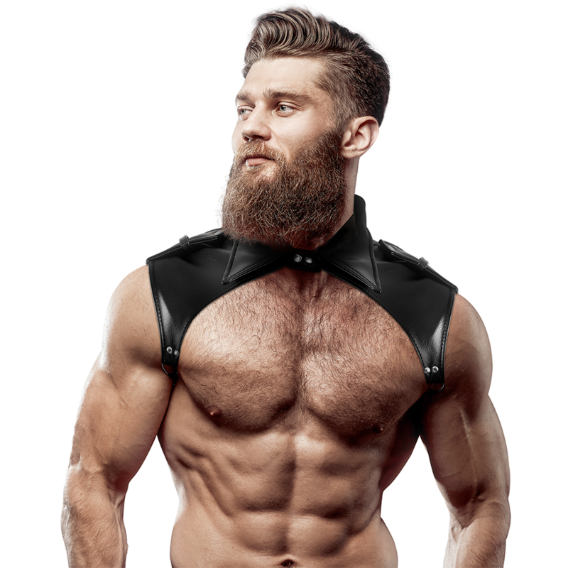 ARNÉS BRIGADE AJUSTABLE ECOPIEL CUELLO HOMBRE - FETISH