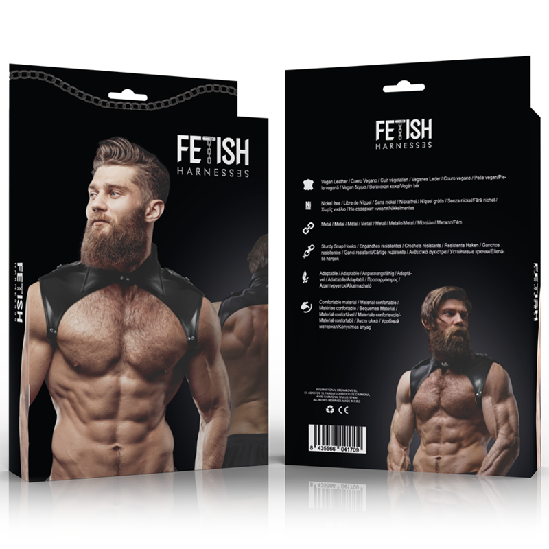 ARNÉS BRIGADE AJUSTABLE ECOPIEL CUELLO HOMBRE - FETISH