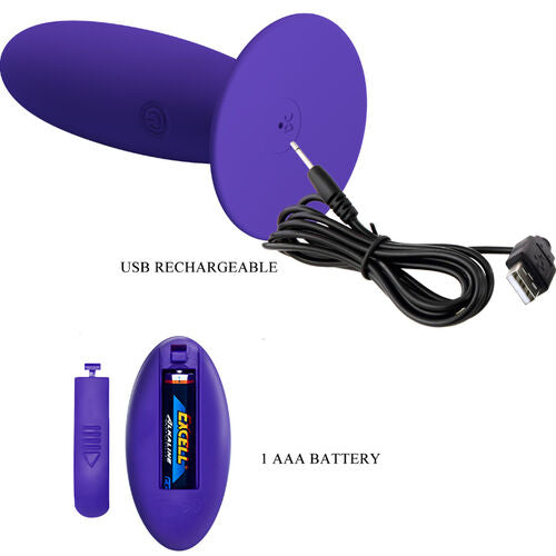 Plug Anal Youth con Control Remoto AZUL / NEGRO - PRETTY LOVE