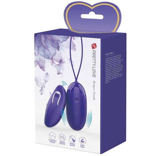BERGER YOUTH HUEVO VIBRADOR CONTROL REMOTO VIOLETA - PRETTY LOVE -