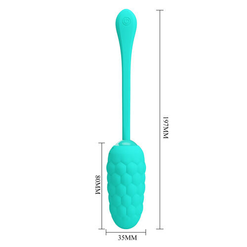 HUEVO VIBRADOR CON TEXTURA MARINA RECARGABLE VERDE AGUA - PRETTY LOVE
