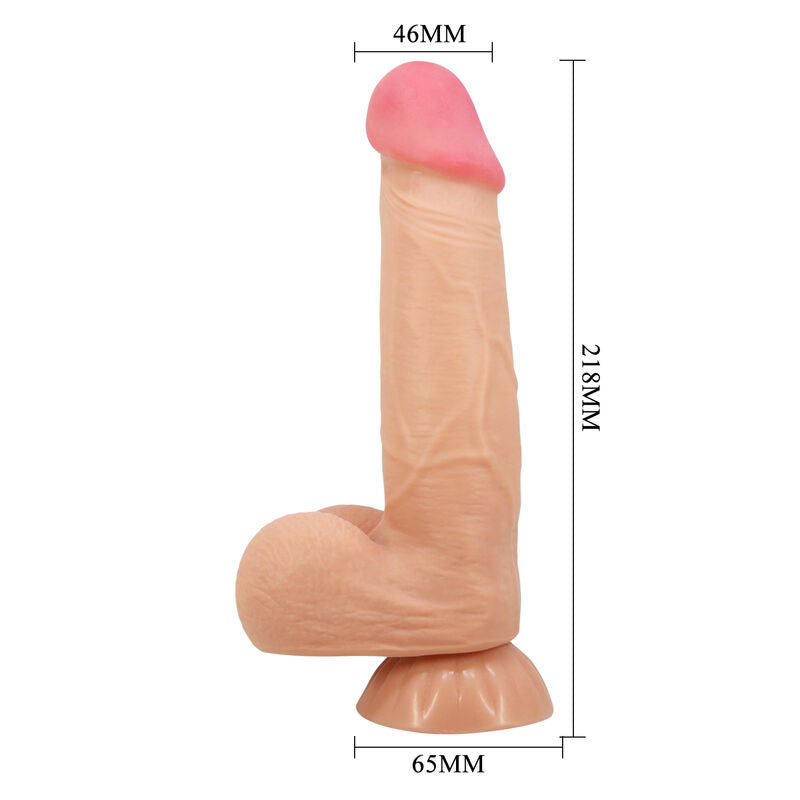 DILDO SLIDING SKIN SERIES REALÍSTICO CON VENTOSA PIEL DESLIZANTE 21.8 CM -O- 4,6 cm - BAILE - PRETTY LOVE