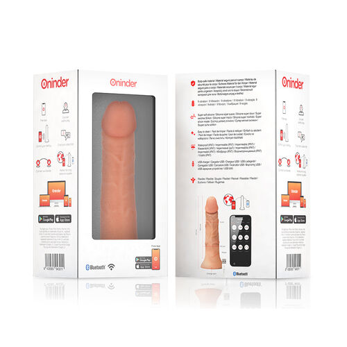 LARGE BOGOTÁ DILDO VIBRADOR 9 VELOCIDADES NATURAL 22 CM -O- 4.5 CM - APP GRATUITA - ONINDER