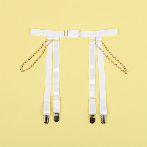 BODY CON CADENAS + LIGUEROS BLANCO L/XL - SIBBLIME