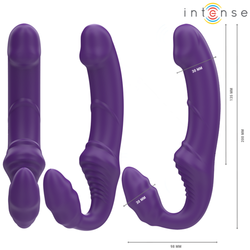 VIBRADOR JILL DOBLE 20 CM VIOLETA CONTROL REMOTO ARNES - INTENSE