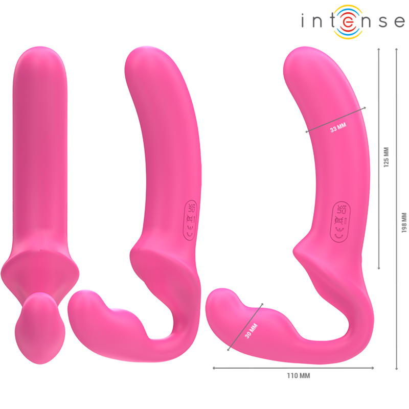 VIBRADOR AMY DOBLE 20 CM ROSA CONTROL REMOTO ARNES - INTENSE