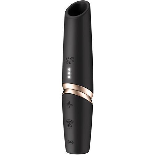 SATISFYER PERFECT KISS ESTIMULADOR CLÍTORIS POR ONDAS NEGRO / DORADO - SATISFYER