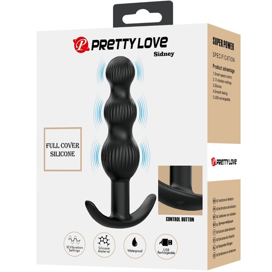 SIDNEY VIBRADOR ANAL 10 VIBRACIONES NEGRO - PRETTY LOVE