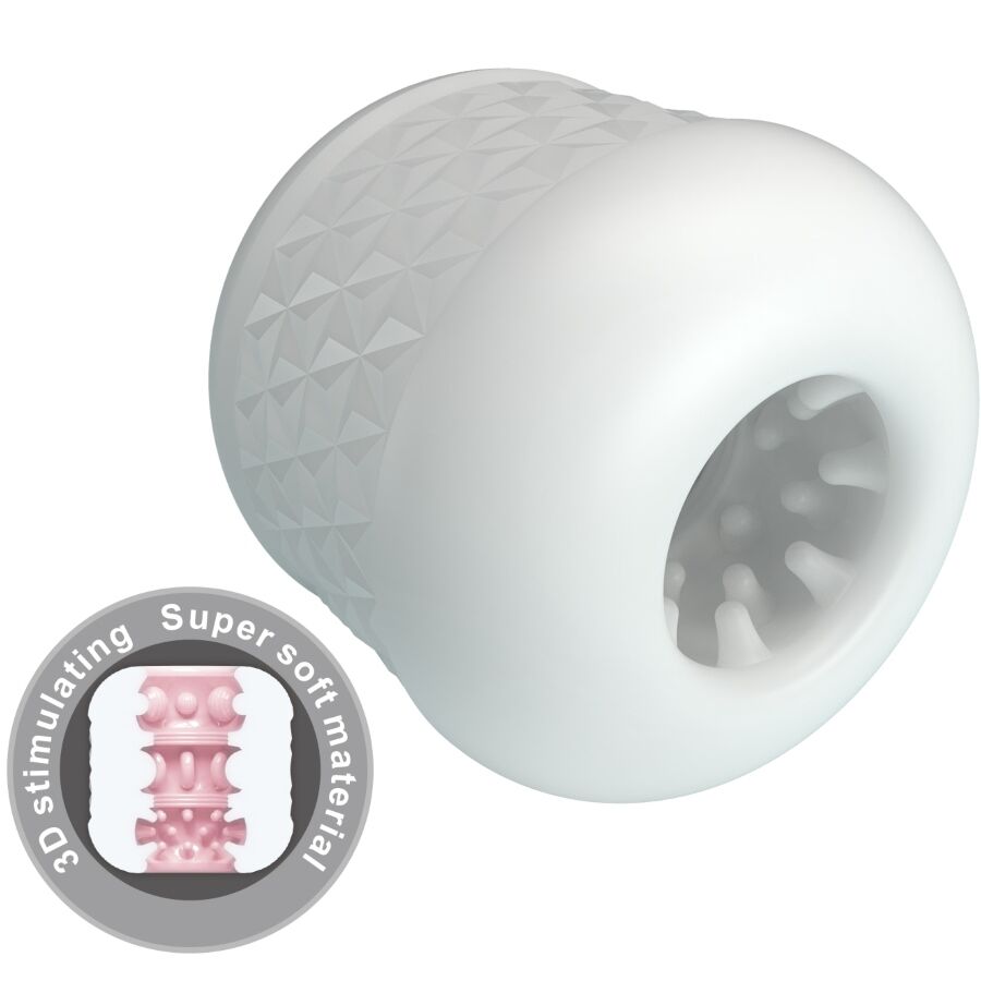 MASTURBADOR CRYSTLE MASCULINO BLANCO V16 - PRETTY LOVE
