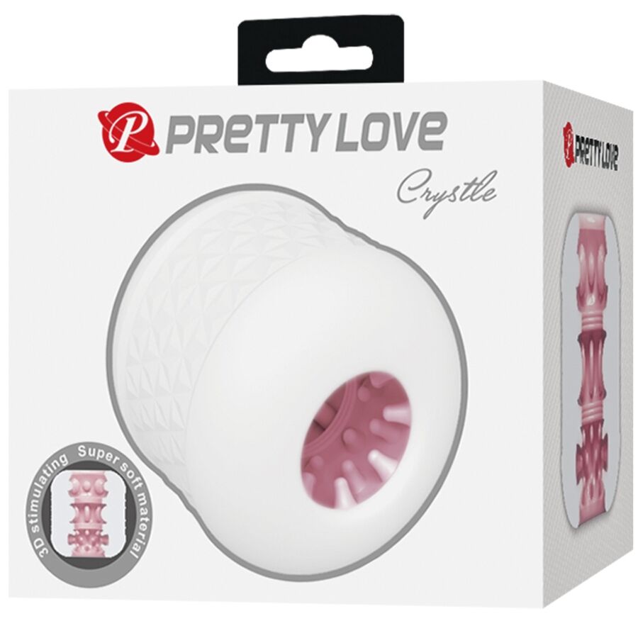 MASTURBADOR CRYSTLE MASCULINO BLANCO V16 - PRETTY LOVE